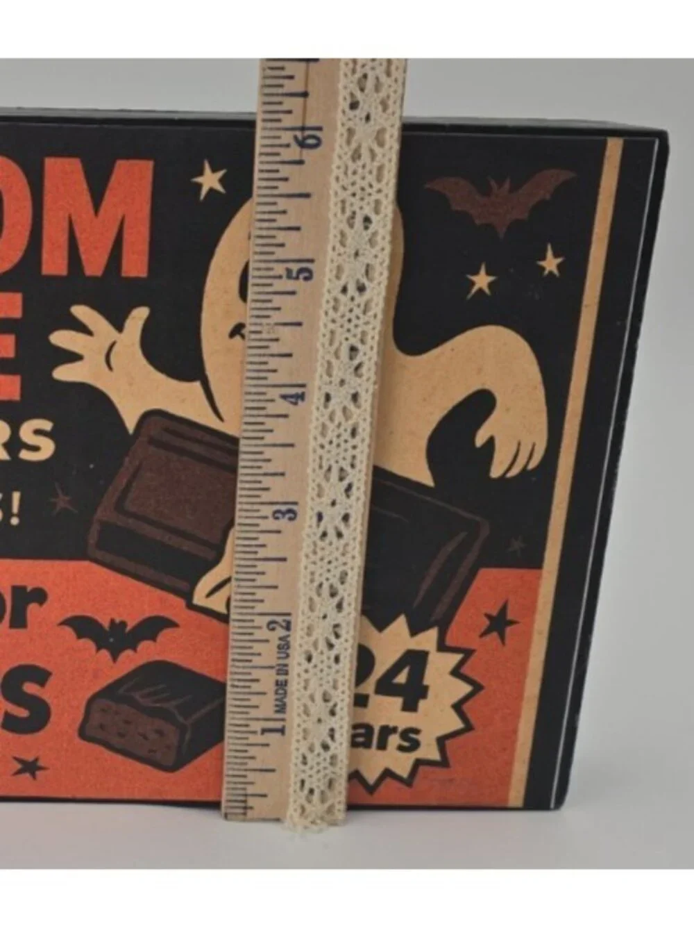 OOAK Set of 3 Retro Halloween Wood Wall Signs Candy Advertising Ghost Cat Witch